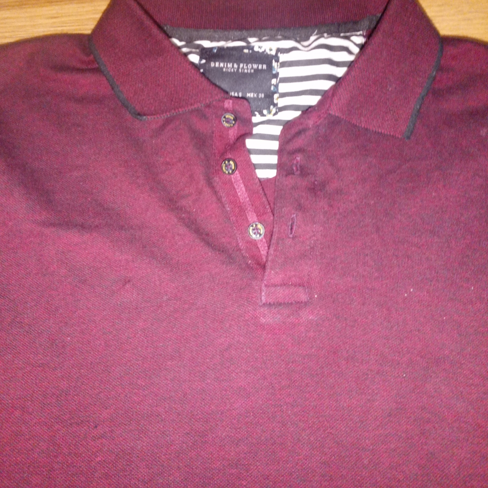 Denim & Flower Red Polo Shirt Classic Casual